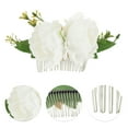 thumbnail image 3 of Unique Bargains 1 Pc Women's Portable Simulated Flowers Hair Clips Comb for Parties White Polyester Fabric Iron, 3 of 4