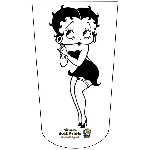 Amputee Sock, BettyBoop Stands v1, 3Ply stump sock