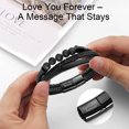 thumbnail image 5 of Men’s Black Lava Rock Leather Bracelet – Aromatherapy Diffuser Beads with “Love You Forever” Magnetic Clasp, 5 of 8