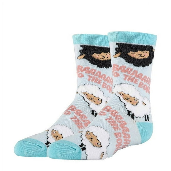 OoohYeah Kids Colorful Funny Crew Socks, Baaah to the Bone, Novelty Crazy Socks for Boys & Girls