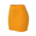 thumbnail image 6 of GZWYHT Skirts for Women,Mini Skirt Women Fashion Solid SKirt Elastic Waist Slim Short Skirt Pencil Skirt,Summer Skirts,Yellow Dress,Short Skirts 2XL, 6 of 7