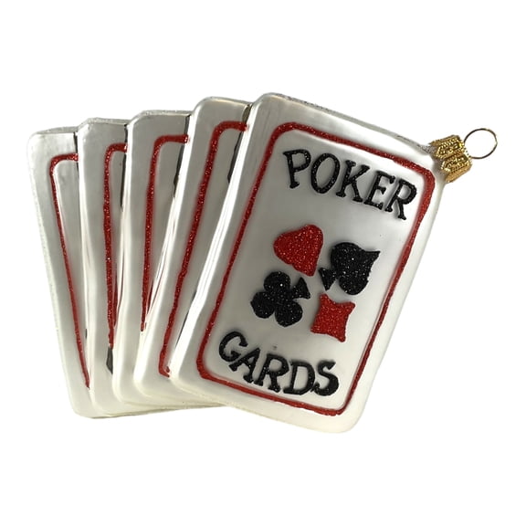 Poker Cards Polish Glass Christmas Ornament  Las Vegas Gambling Decoration