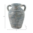 thumbnail image 4 of Terracotta Vase with Handles for Living Room Decor - Casual Home Decor for Bedroom, Coffee Table, and Office Display - Flower Vase for House Styling and Kitchen Counter - 13", Blue & White, 4 of 13