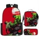 thumbnail image 2 of Mochila con estampado de dibujos animados de Hulk, bolso bandolera, estuche para lápices, juego de 3 piezas, mochila escolar para estudiantes, juego de papelería, 2 of 5