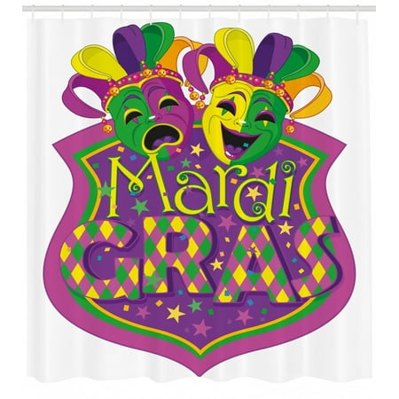 Mardi Gras Shower Curtain Comedy And Tragedy Masks With Festive