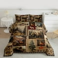 thumbnail image 2 of Feelyou Wildlife Bear Print Queen Comforter Set, Jungle Moose Deer Animal Bedding Sets, Rustic Lake House Reversible Bedding Comforter Set, Ultra Soft Bedroom Decor, 3 Pieces, 2 of 8