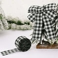 thumbnail image 5 of SPRING PARK 2m Lattice Christmas Wired Edge Ribbons Black Red Plaid Ribbon Black White Buffalo Plaid Ribbon and Burlap Craft Ribbon for DIY Gift Wrapping Christmas Crafts Decoration, 5 of 7