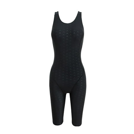 Rigardu Hot Sale!! Womens One Piece Sleeveless Swimsuit Rash Guard Bathing Suit Boyshort Bottom Upf 50+ Surfing Swimwear Training Sleeveless Five Point Quick Drying with Chest Pad Sport Swimwear
