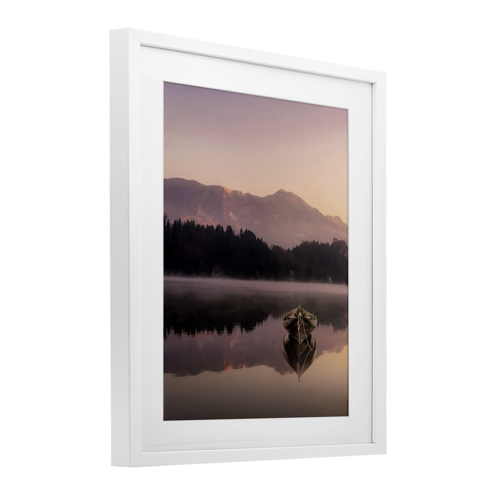 Stupell Industries Tranquil Lake Sunsets White Framed Print Under Glass, design by Marcus Prime
