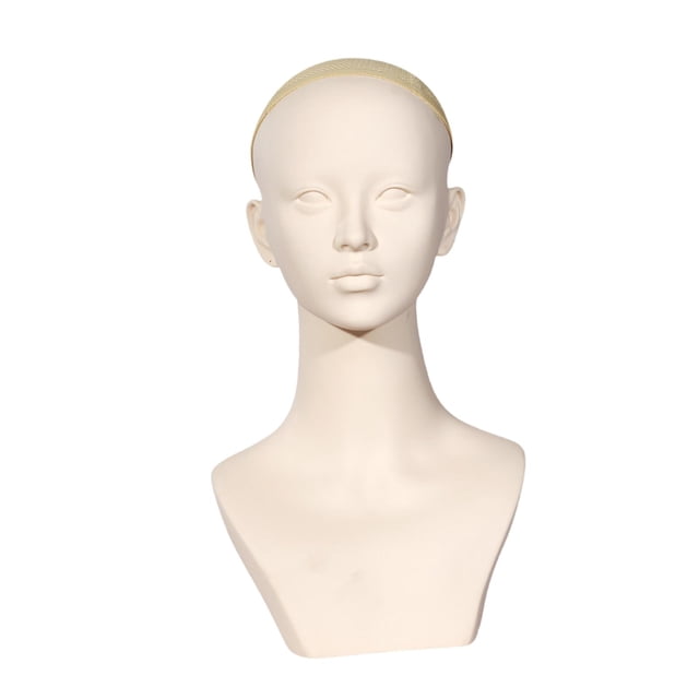 Cabeza de maniquí femenino con perchero para sombreros, circunferencia de 54 cm, soporte profesional para exhibición de pelucas. sin maquillaje