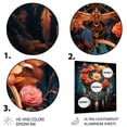 thumbnail image 3 of Designart "Coral Dreamcatcher delicate Enchantment" Dream catcher Metal Wall Art, 3 of 5