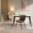 thumbnail image 1 of EDTara Leather Kitchen Chairs, Set Of 2 With Metal Legs, High-Density Sponge Padding, and Hand-Stitched Detailing for Living Room, 1 of 8