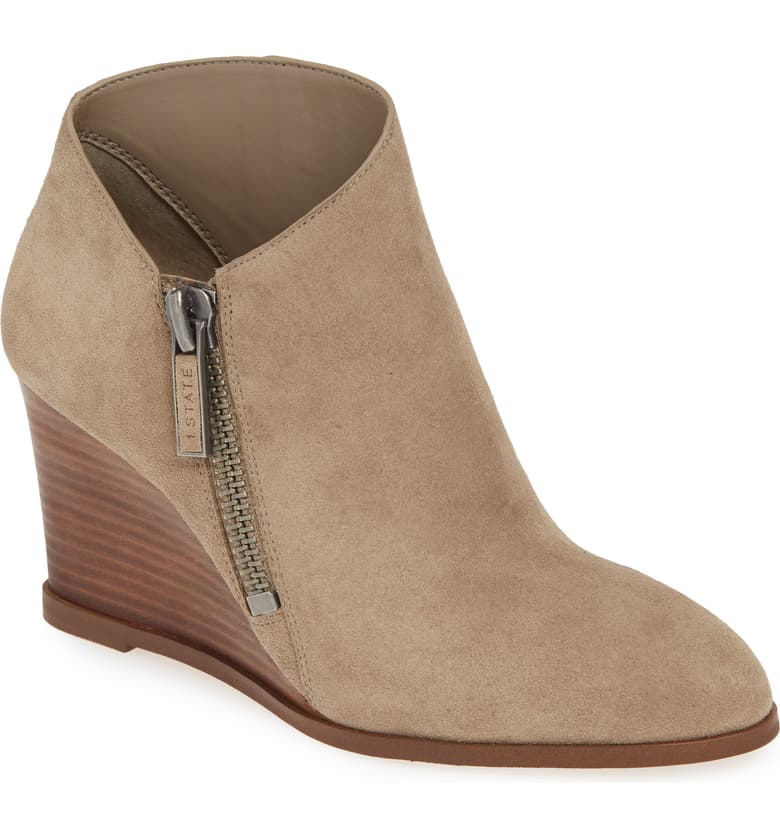 1.State Kaleb Wedge Ankle Bootie Pebble 