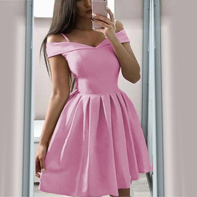 EGNMCR Robes de Soirée pour Femmes, Robes Formelles pour Femmes, Robes de Cocktail pour Femmes Soutien-Gorge Uni pour Femmes Robe à Épaules Dénudées Robe Plissée à la Taille Robe Robe Grande Robe de Bal Robe pour Femmes