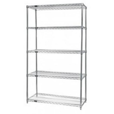 

Quantum Storage WR86-2436S-5 Stainless Steel Wire Shelving 5 Shelf Unit - 24 x 36 x 86 in.