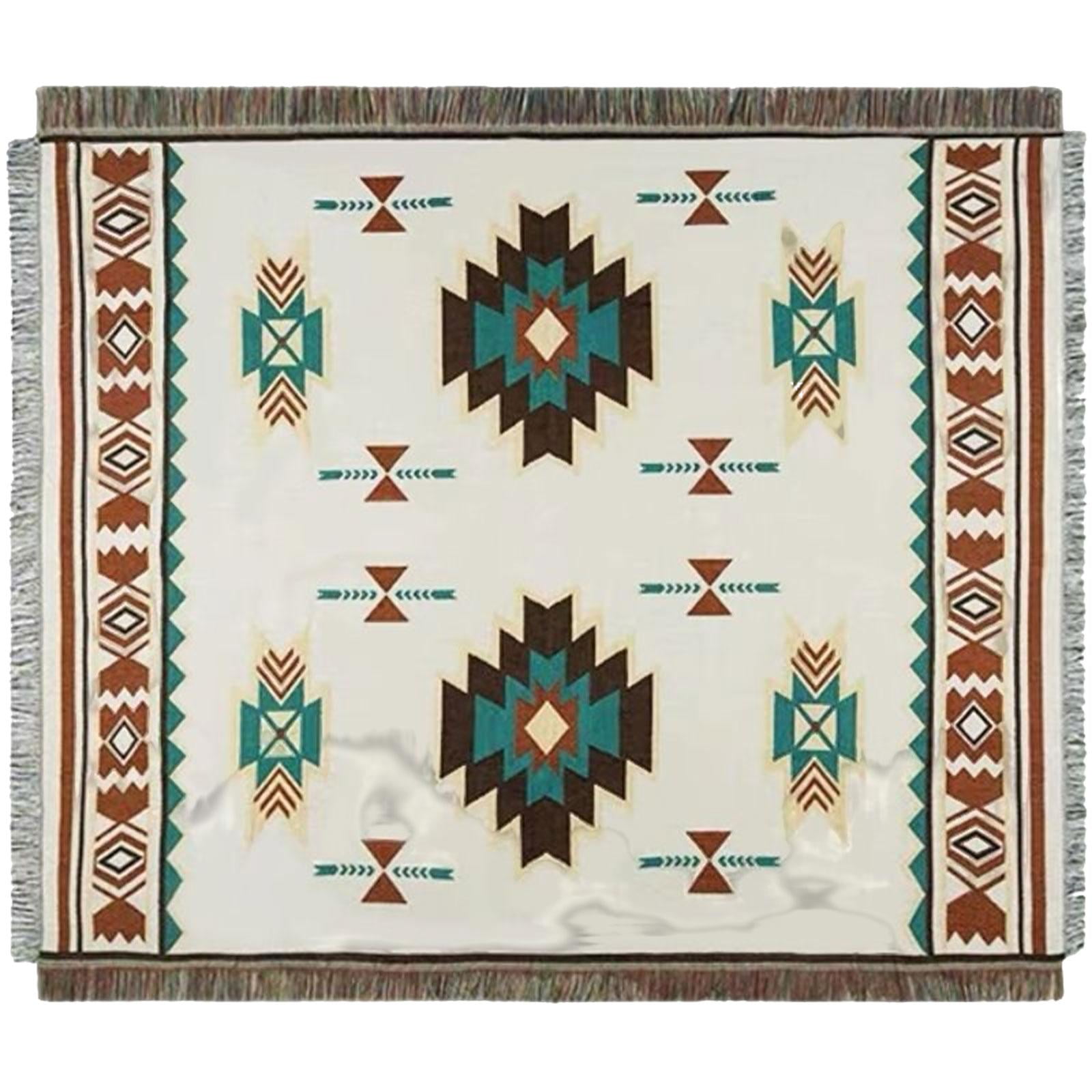 Boho Throw Blanket Picnic Mat Vintage Retro Ethnic Style Foldable Woven Camping Beige Green Walmart
