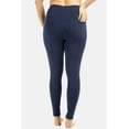 thumbnail image 4 of Fishers Finery Women's Ecofabric Ankle Length Yoga Pants with Back Pockets (Navy, L), 4 of 4