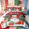 thumbnail image 2 of Manfei Bright Pink Christmas Quilt Full,Happy Xmas Full Bedspread Sets,3-Piece,1 Coverlet and 2 Pillowcases, 2 of 7