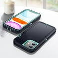 thumbnail image 3 of JTCASES for iPhone 11 Case, Shockproof Anti-drop PC Frame Anti-slip Strip Silicone Back Shell Rugged Anti-scratch for iPhone 11 (6.1" 2019) - Black+Green, 3 of 8