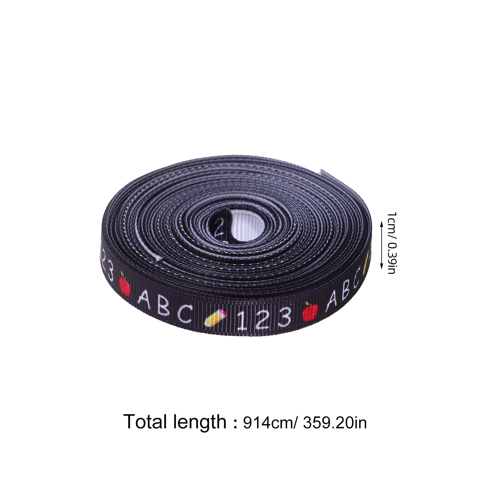 FONDOTIN 1 Roll Black Polyester Ribbon for Teachers and Students Back to School 359.20X0.39X0.04In