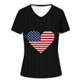thumbnail image 4 of Busydd Womens Tops Independence Day Short Sleeve V Neck Summer Tops Fashion Casual Patriotic Stars and Stripes Tee Tops American Flag Graphic Tees, 4 of 4