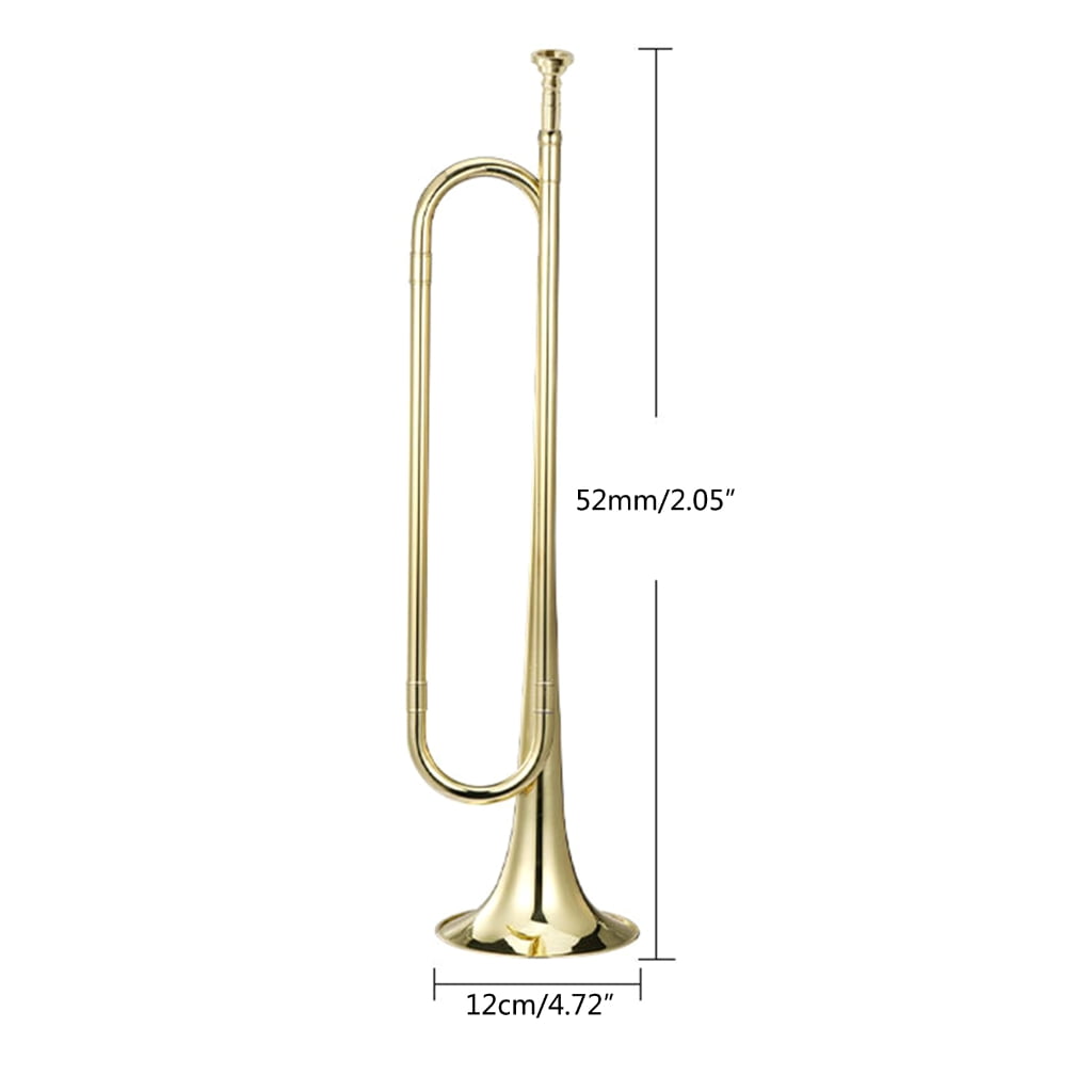BQBQERT Brass Trumpet School Band Orchestras Bugle with Mouthpiece Musical Instruments Beginners Big Strides Spanish Bugle