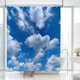 thumbnail image 3 of Clouds Shower Curtain, Blue Sky Shower Curtain, Nature Scenery Shower Curtain Set Waterproof Bath Curtain Bathroom Decor with 12 Hooks, 72x72 inches, 3 of 6