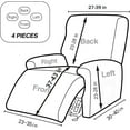 thumbnail image 6 of Velvet Recliner Cover 4 Pieces Printed Lazy Boy Chair Covers Recliner Sofa Slipcover Anti-Slip Fitted Furniture Protector with Elastic Bottom, 6 of 7