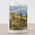 thumbnail image 3 of Landscape Ceramic Toothbrush Holder, Prague Charles Bridge Castle European Famous Touristic Place Landmark Cityscape, Versatile Countertop for Bathroom, 4.5" X 2.7", Multicolor, by Ambesonne, 3 of 4