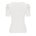 thumbnail image 6 of tarylea Going out Tops for Women Deep V Neck Short Sleeve Blouse Solid Color Slim Fitted Shirts Casual Summer Trendy Tops, 6 of 7