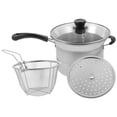 thumbnail image 1 of OUNONA 1 Ensemble Casserole Multifonction en Acier Inoxydable pour Cuisson et Friture, 1 of 8