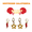 red | golden yellow, variant on University of Southern California Spirit Earring Stack golden yellow | red