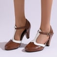 thumbnail image 4 of SACFOF Womne's T-Strap Mary Jane Oxfords Pumps Vintage Mid Kitten Heels Lolita Round Toe Dress Shoes for Wedding Party, 4 of 6