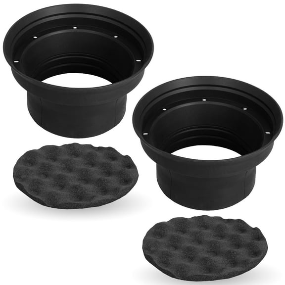 NVX XBAF525 2 Piece Universal 5.25” Silicone Rubber Black Speaker Baffles w/ Self Adhesive Foam Pad