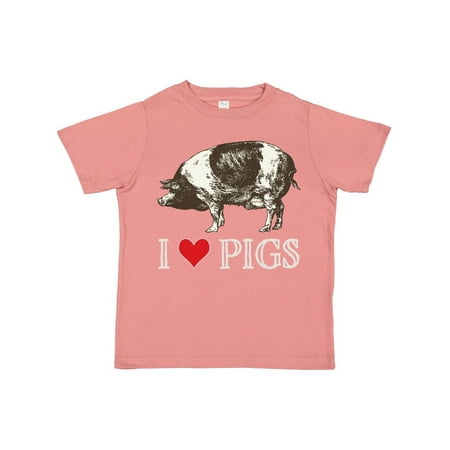 

Inktastic I Love Pigs Vintage Farm Gift Toddler Boy or Toddler Girl T-Shirt
