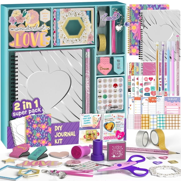 Kit de diario LAOESE, paquete de 2 unidades, para niñas de 8 a 12 años, con más de 150 unidades