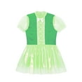 thumbnail image 3 of iiniim Womens Shiny Satin Maid Dress Puff Sleeve Bow Sparkly Puffy Ruffled Frilly Tiered Costume Green S, 3 of 7