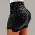 thumbnail image 4 of Clearance! Hontri Skirts for Women Wash Female Short Skirts Summer Women Denim Denim Fashion Pockets Jeans Skirt Denim Skirt Black,M, 4 of 7
