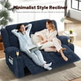 thumbnail image 7 of Loberfve Loveseat Recliner Sofa, Fabric Manual Pull Tab Double Reclining with USB Charge Ports, Cup Holders, Recliner 2 Seater Couches for Living Room, RV, Blue, 7 of 7