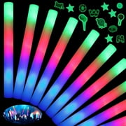 SEEROOTOYS Light up Foam Sticks 50pcs LED Foam Sticks Glow Batons with 3 Modes Flashing Effect for Party, Concert and Event