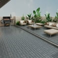 thumbnail image 4 of Miniyam 11 Pcs Interlocking Deck Tiles, 12" x 12", Wood-Plastic, for Outdoor Balcony Garden, Dark Gray, 4 of 9