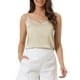 thumbnail image 1 of INSPIRAR CHIC Blusas de Satén para Mujeres, Top de Tirantes Espagueti, V Cuello, Pijamas de Seda para Dormir y Relajarse, Color Champagne, 1 of 6