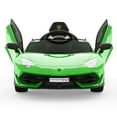 thumbnail image 4 of Garvee Ride on Car for Kids 12V Licensed Lamborghini Electric Toys Vehicles with Remote Control Battery Powered Sports Car, 2 Speeds, Sound System, LED Headlights and Hydraulic Doors (Green), 4 of 8