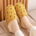 thumbnail image 5 of Memory Foam Slipper Flats for Women Winter Warm Thin Soft Confinement Shoes Soft Sole Maternity House Slippers Comfort Lightweight Yellow 5-5.5, 5 of 5