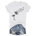 thumbnail image 2 of Nouveaux et Tendances T-Shirts Graphiques Uooqdmx pour Femmes, Hauts Floraux pour Femmes, Mode Plage pour Femmes, Mignons Col Rond Tournesol Graphique Décontracté Imprimé, Hauts de Printemps pour Femmes 2025, Blanc TG, 2 of 3