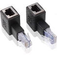 thumbnail image 3 of 2pcs 90 Degree Ethernet Adapter Right+Left Angle RJ45 Plug to Socket Adapter Shielded Network Patch Connection Compatible with Cat5 Cat6, 3 of 5