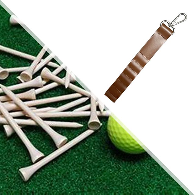 Bolsa de almacenamiento colgante para soporte de tee de golf, bolsa para equipo de golf para hombres, golfistas y amantes del golf Marrón