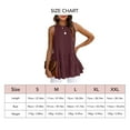thumbnail image 6 of Women Sleeveless T Shirt Round Collar Ruffle Hem Loose Type Pure Color Summer Top for Daily Wear Purple Khaki, 6 of 6
