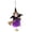 Purple, variant on QLUEWX Halloween Broom Bell Witch Pendant, 9.7" Green Witch Broomstick Bell with Bat Wing Hanging Decor, Spooky Prop Halloween Party Decoration, Halloween Decor for Home Indoor Porch