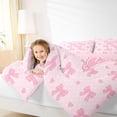 thumbnail image 4 of Manfei Pink Loves Print 7 Pieces Bedding Comforter Set For Kids,Letter N Personalized Initial Girls Full Bedding Set,Pink Reversible, 4 of 7